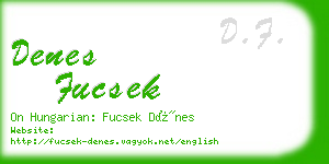 denes fucsek business card
